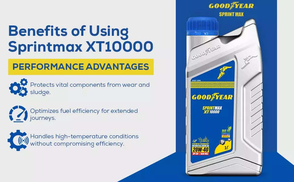 GOODYEAR 20W40 Sprintmax XT10000 4T Semi-Synthetic Engine Oil 1.0 Ltrs