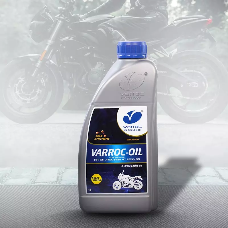 Varroc SAE 20W-50 SN MA2 Synthetic Engine Oil 1 L for 2 & 3 Wheeler, VOIL-2050D-1000SN (Pack of 10)