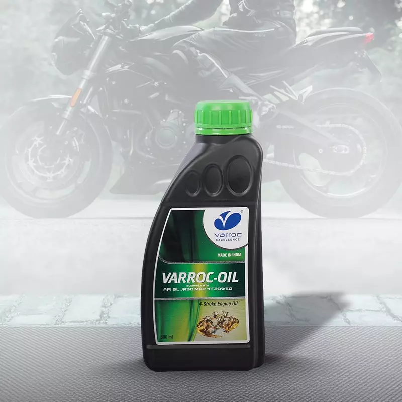 Varroc SAE 20W-50 SL MA2 Multi Grade Engine Oil 500 ml for 2 & 3 Wheeler, VOIL-20W50-500SL (Pack of 4)