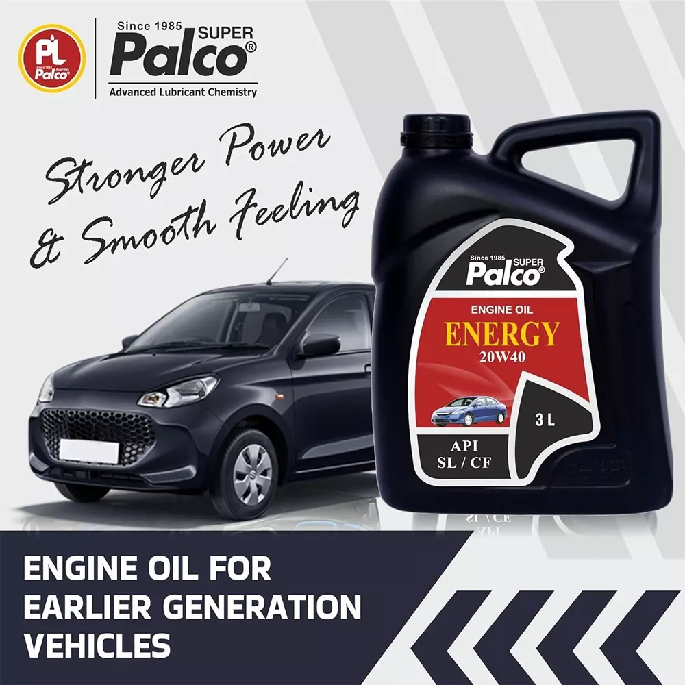 Palco  Engine Oil 3 L Capacity SL/CF API Energy- 20W40 Viscosity Clear Golden Natural