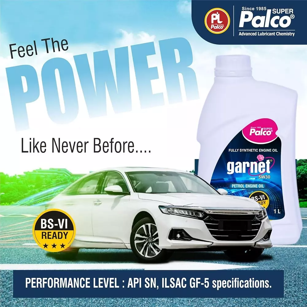 Palco Garnet Engine Oil 1 L Capacity SN, ILSAC GF-5 API 5W30 Clear Golden Natural