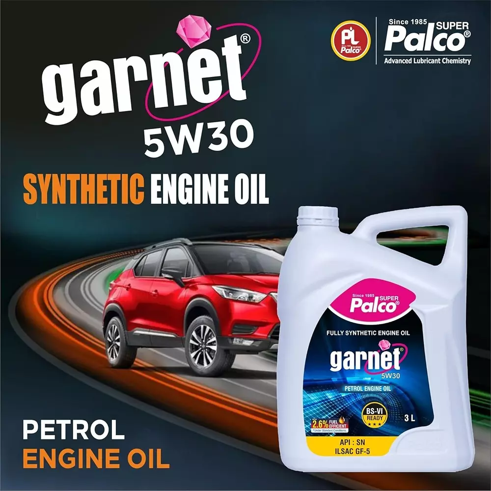 Palco Garnet Engine Oil 3 L Capacity SN, ILSAC GF-5 API 5W30 Clear Golden Natural
