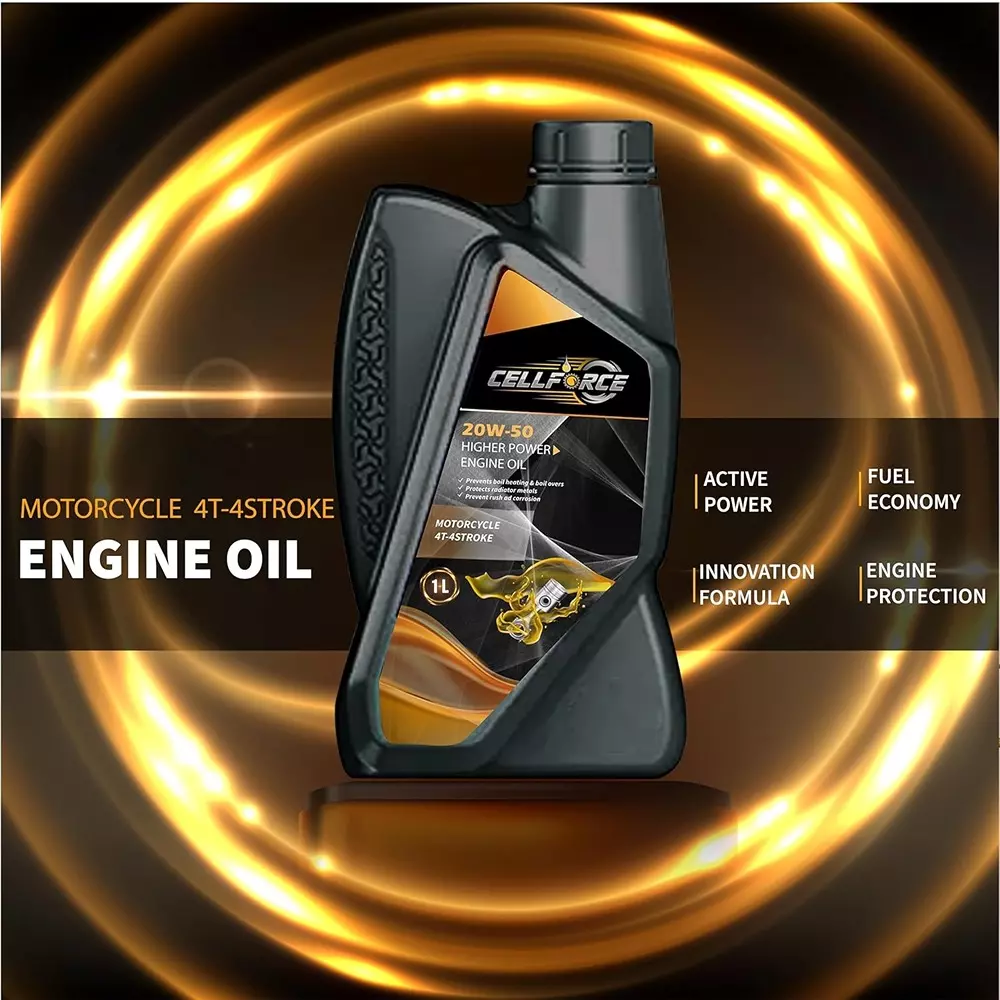 cellforce-fully-synthetic-4-t-4-stroke-engine-oil-yellow-1-l-bottle-liquid-product-form-for-cars-bikes-trucks-industrial-use-c_20w50_3l-pack-of-3-pcs