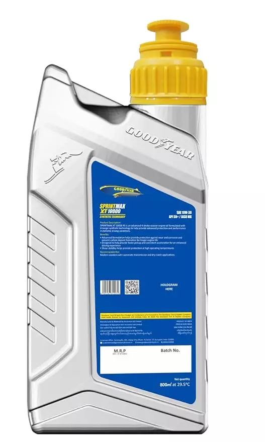 GOODYEAR 10W30 Sprintmax XT10000 4S Semi-Synthetic Engine Oil 0.8 Ltrs