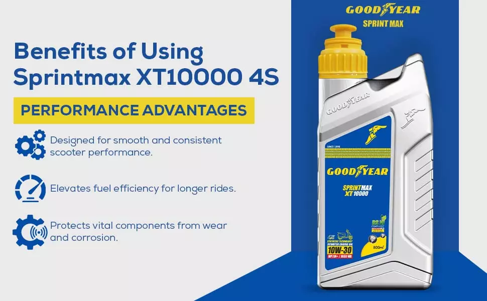 GOODYEAR 10W30 Sprintmax XT10000 4S Semi-Synthetic Engine Oil 0.8 Ltrs
