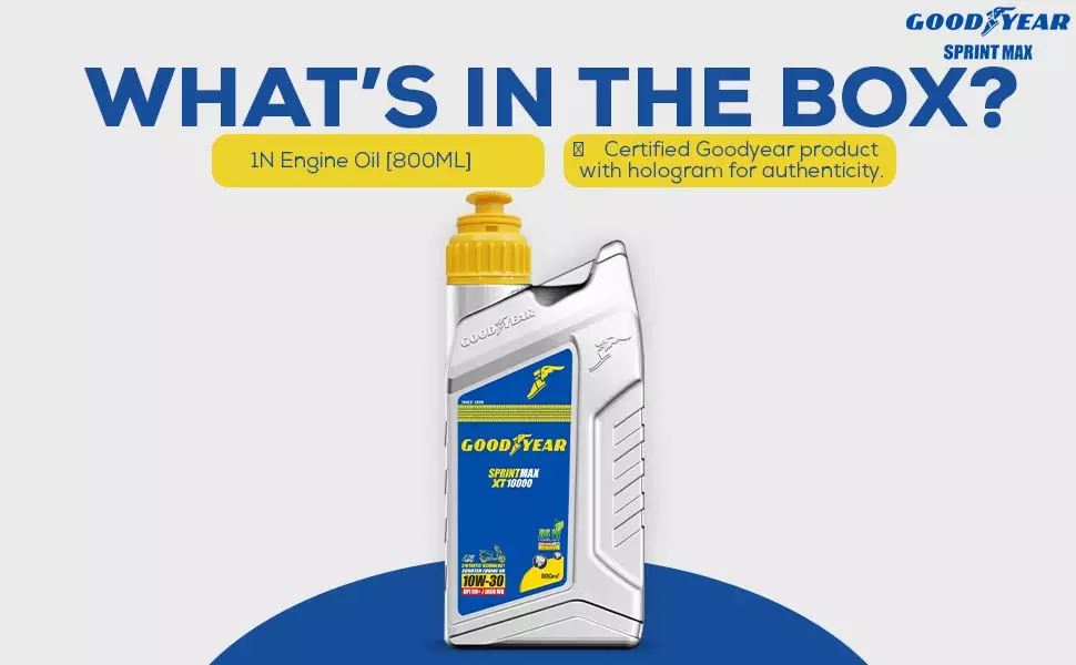 GOODYEAR 10W30 Sprintmax XT10000 4S Semi-Synthetic Engine Oil 0.8 Ltrs
