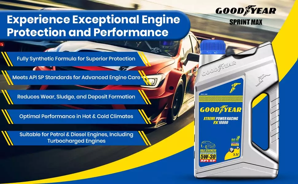 GOODYEAR 3.5 Ltrs 5W30 API SP Xtreme Power Racing FX10000 Fully Synthetic Multigrade Engine Oil