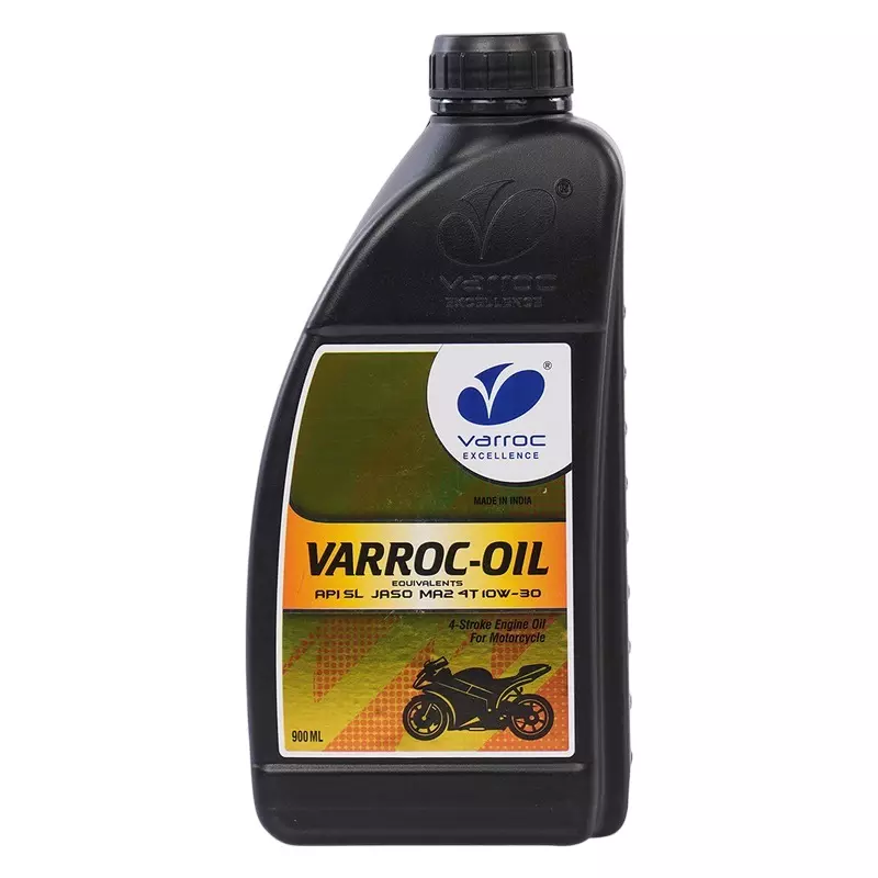 Varroc SAE 10W-30 SL MA2 Mineral Engine Oil 900 ml for 2 Wheeler, VOIL-10W30-900SL (Pack of 12)