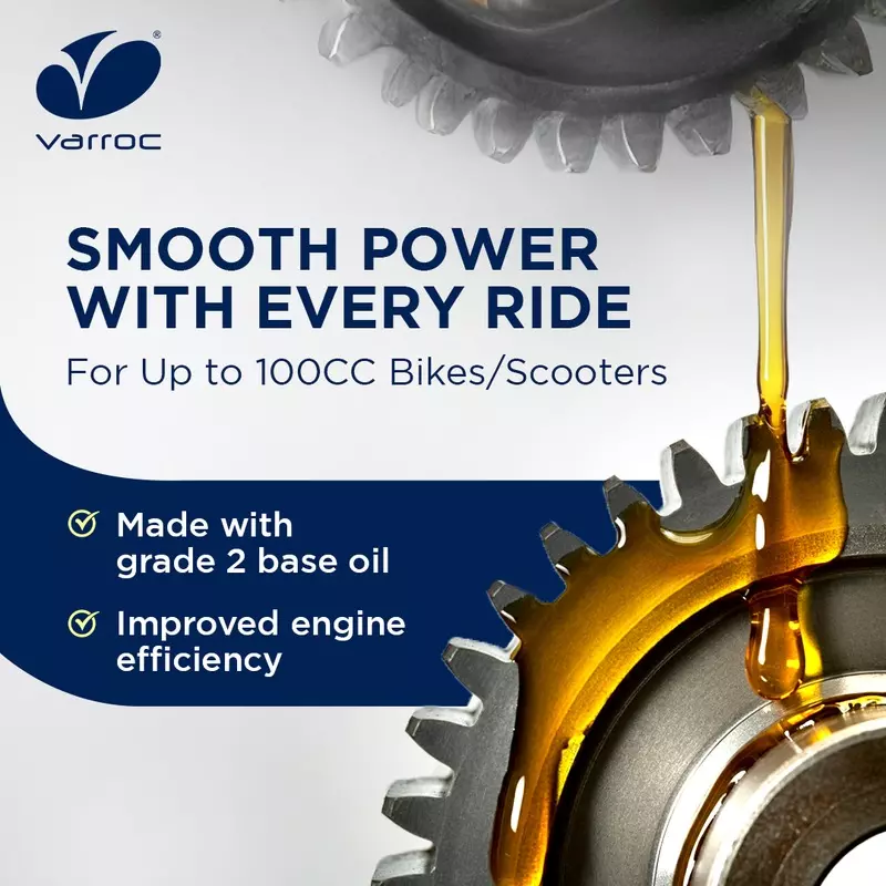 Varroc SAE 10W-30 SL MA2 Mineral Engine Oil 900 ml for 2 Wheeler, VOIL-10W30-900SL (Pack of 12)