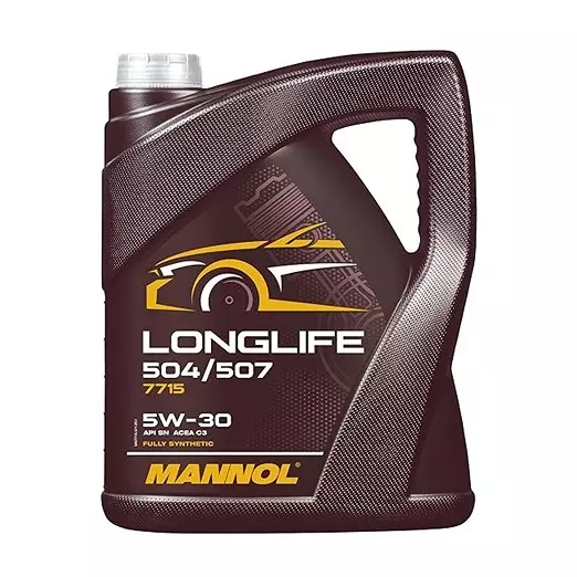 Mannol 7715 Longlife 504/507 Engine Oil SAE 5W-30 SN, ACEA C3 Fully Synthetic for Petrol & Diesel Engine, F-MN7715-5 (Pack of 6)