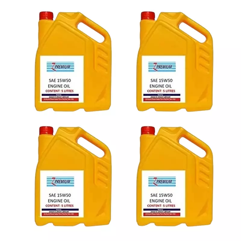 Z Premium SAE 15W50 Engine Oil 5 L for Car, ZA_A1177_SAE15W50ENG_D4 (Pack of 4)