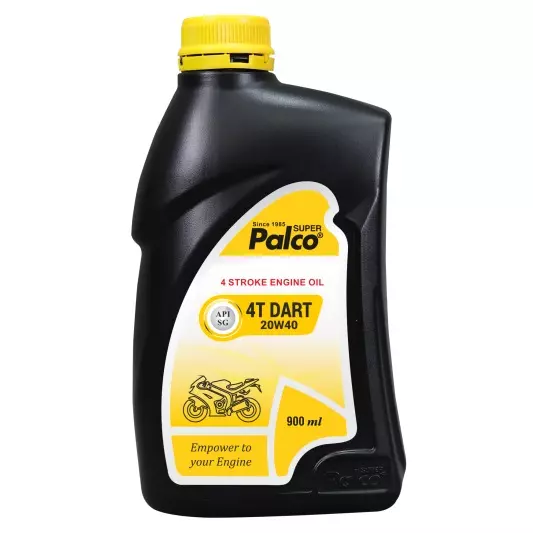Palco 4T Dart Engine Oil 900 ml Capacity SG API 20W40 Viscosity Clear Golden Natural
