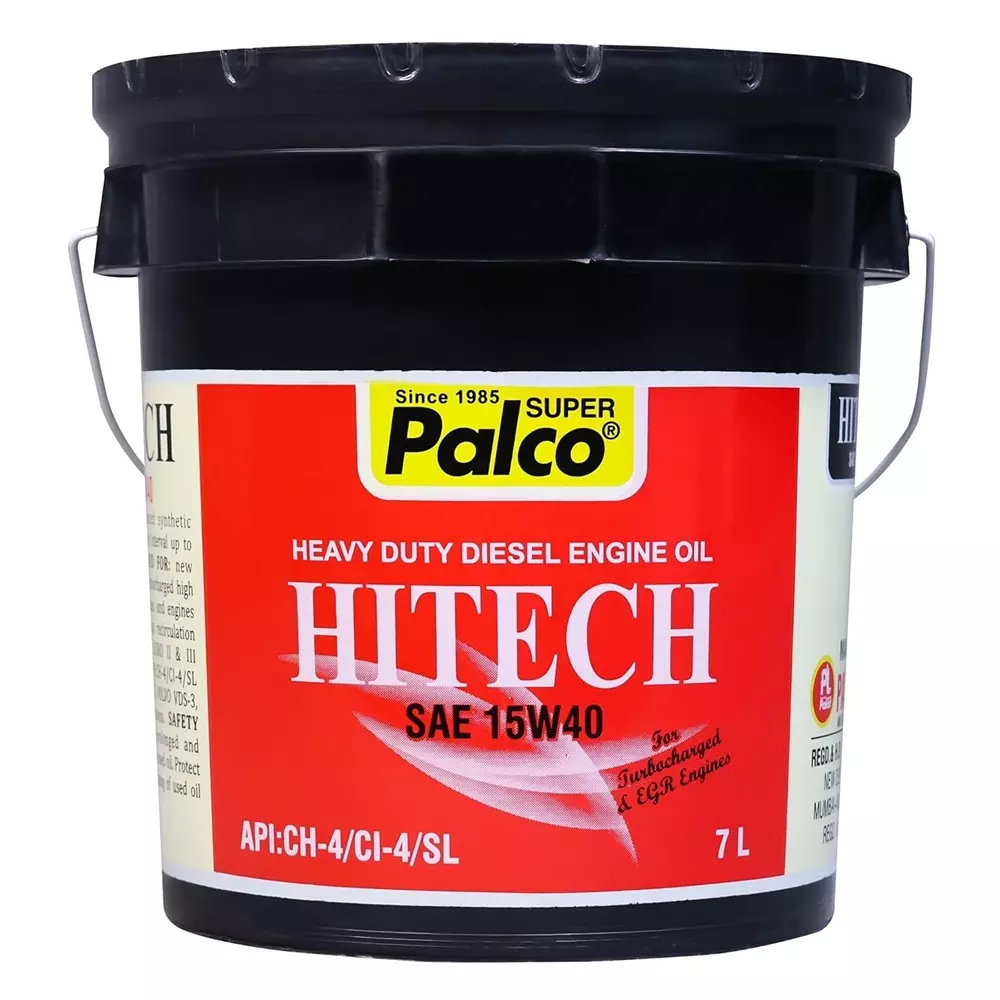 Palco Hitech Engine Oil 7 L Capacity CI-4 / SL API 15W40 Clear Golden Natural