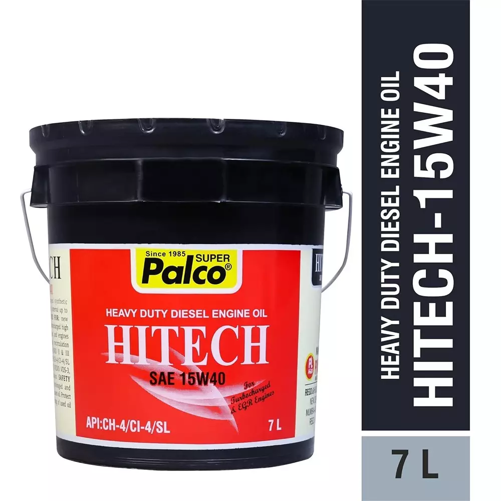 Palco Hitech Engine Oil 7 L Capacity CI-4 / SL API 15W40 Clear Golden Natural