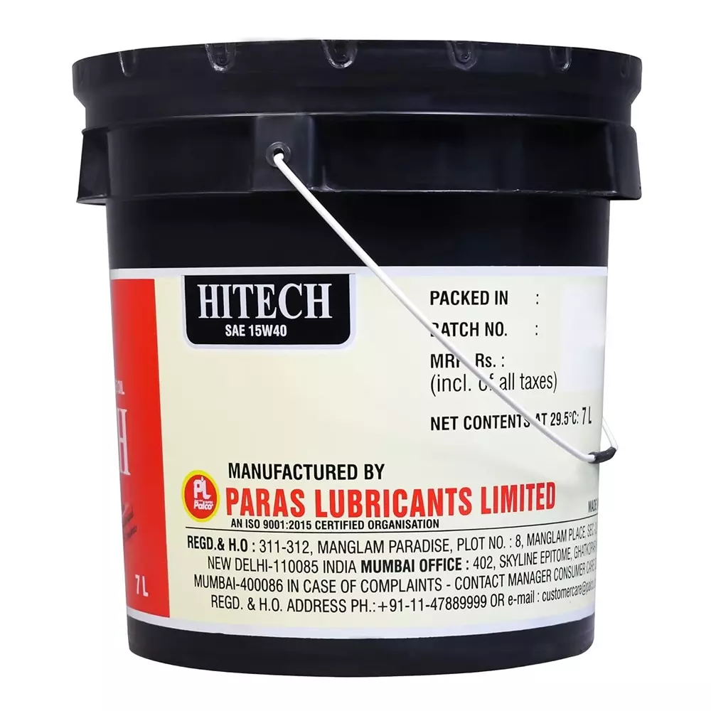 Palco Hitech Engine Oil 7 L Capacity CI-4 / SL API 15W40 Clear Golden Natural