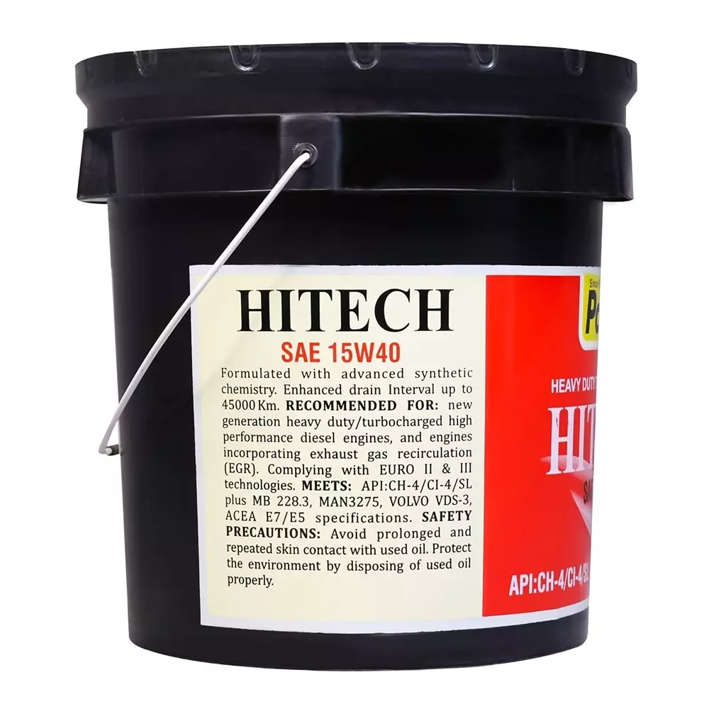 Palco Hitech Engine Oil 7 L Capacity CI-4 / SL API 15W40 Clear Golden Natural