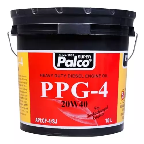 Palco Diesel Engine Oil CF4/SJ API 10 L Capacity PPG-4 20W40 Clear Golden Natural