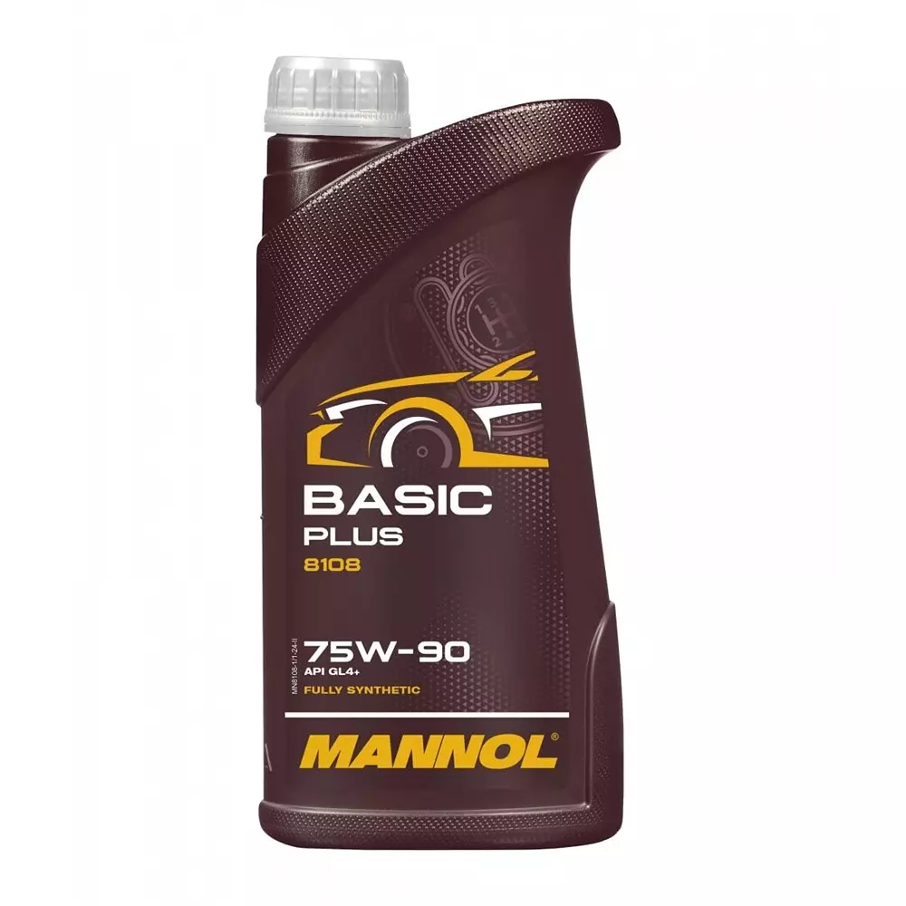 Mannol 8108 Basic Plus 75W-90 GL-4+ Gear Oil Fully Synthetic 1 L for ‎Universal Fit, F-MN8108-1 (Pack of 6)
