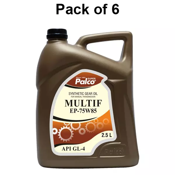 palco-synthetic-gear-oil-25-l-capacity-api-gl-4-multif-ep-75w85-viscosity-bright-clear-pack-of-6