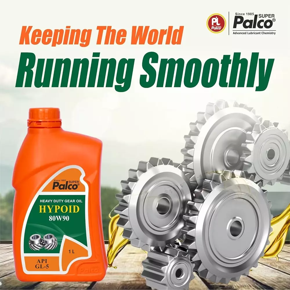 Palco Hypoid Gear Oil 1 L Capacity GL-5 API 80W90 Clear Golden Natural