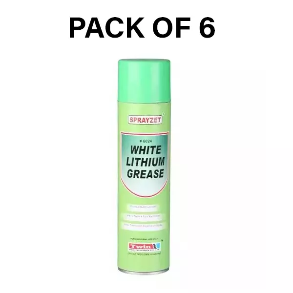 SPRAYZET White Lithium Grease Spray 500 ml for Industrial Use, E3027 (Pack of 6)