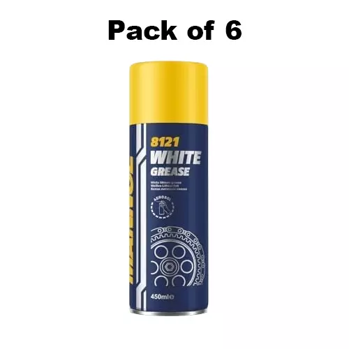 Mannol 8121 White Grease 450 ml for Vehicle, S-8121 (Pack of 6)