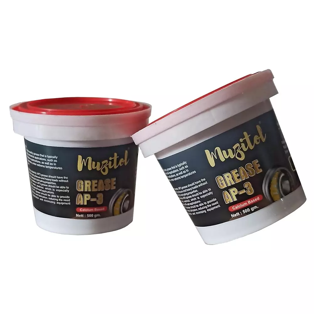 Muzitol AP3 Long Lasting Heavy Duty Grease 500 g for Automotive & Multipurpose Use, Mu-AP3-Cal-500G-Box (Pack of 24)