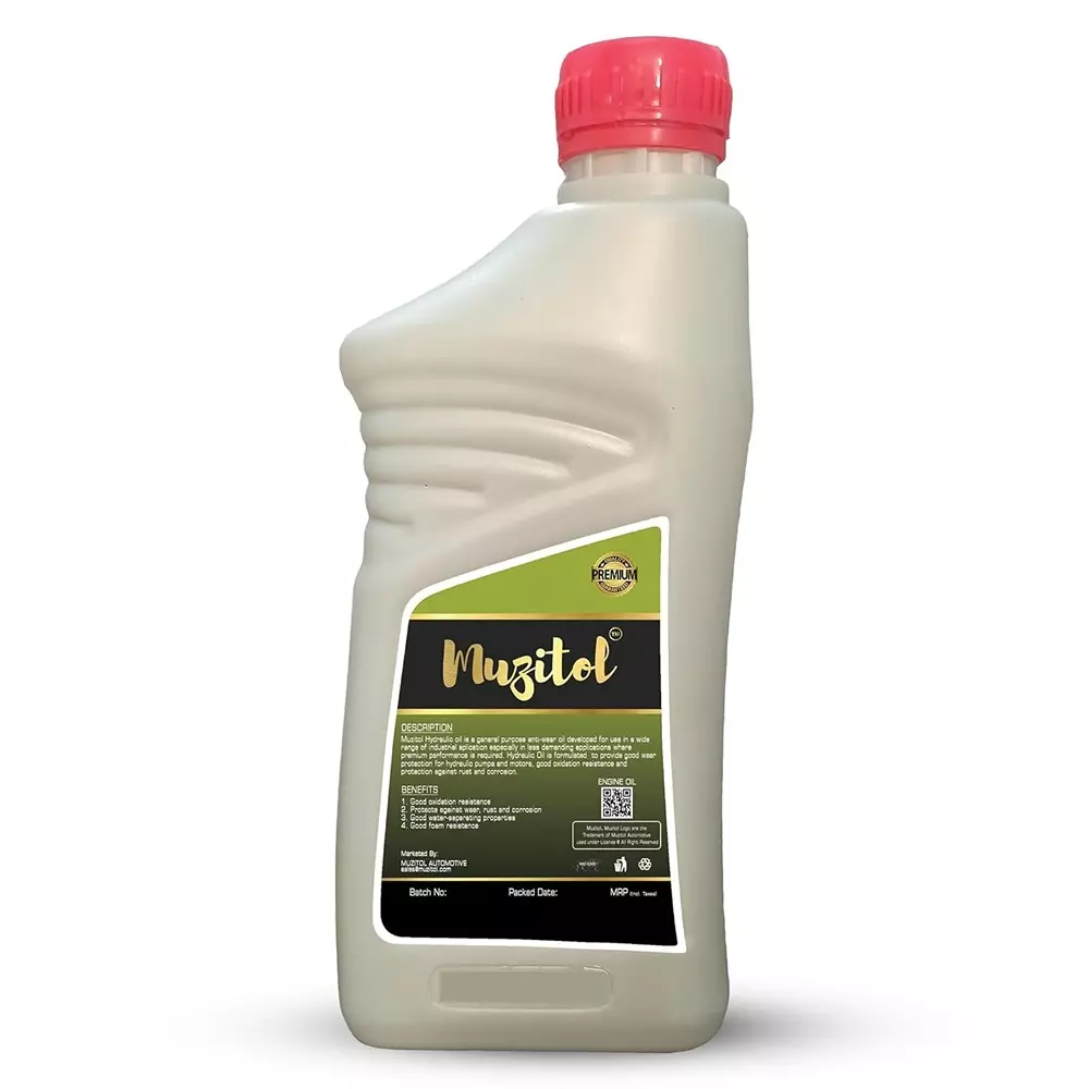 Muzitol AW 46 Hydraulic Oil High Performance Superior Anti-Wear Lubricant 1 L for Machinery & Compressors, Mu-AW46-1L-1-Box (Pack of 20)