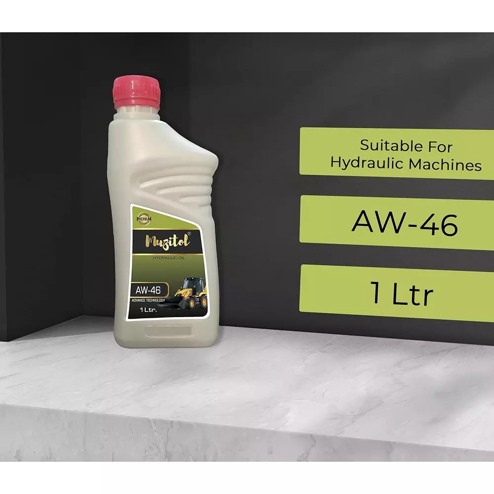 Muzitol AW 46 Hydraulic Oil High Performance Superior Anti-Wear Lubricant 1 L for Machinery & Compressors, Mu-AW46-1L-1-Box (Pack of 20)
