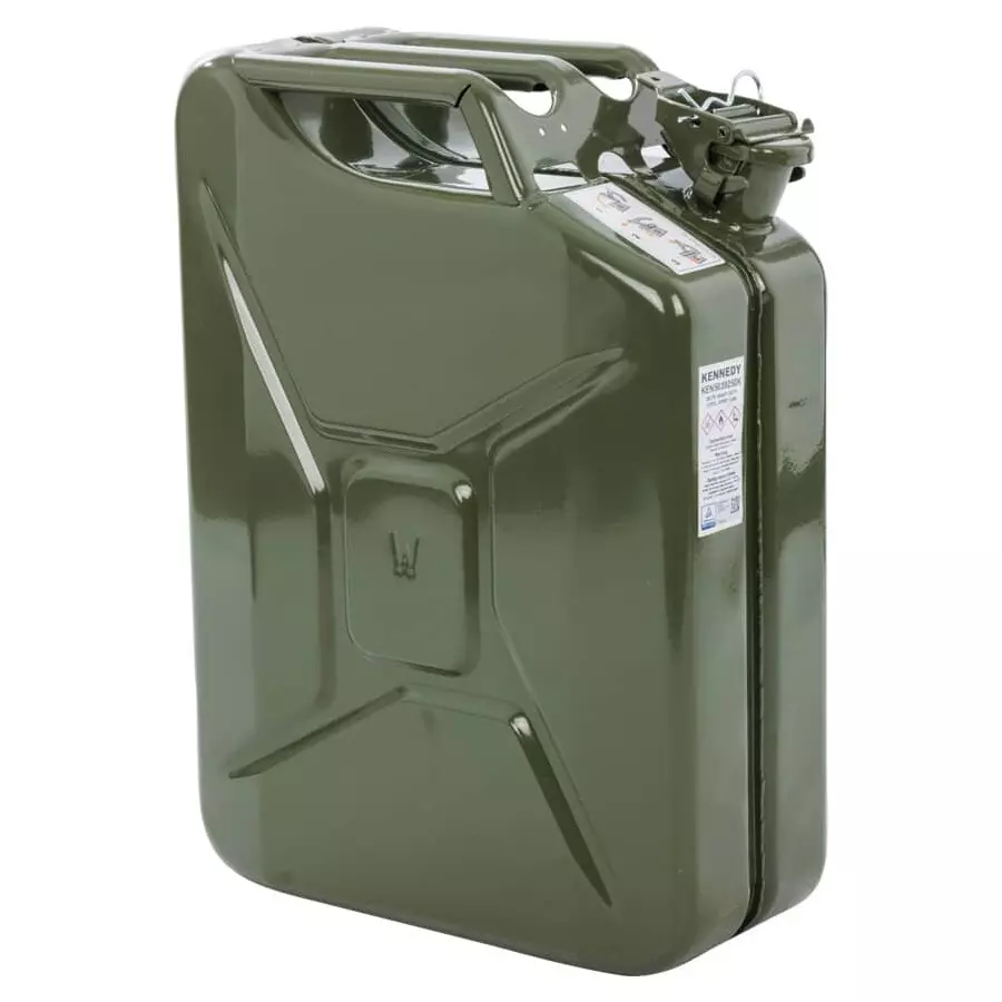 Kennedy 20 Ltr Heavy Duty Steel Jerry Can - Green