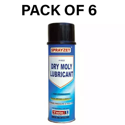 SPRAYZET Dry Moly Lubricant Spray 500 ml for Industrial Use, E3025 (Pack of 6)