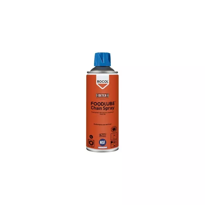 Rocol Foodlube Chain Spray PFAS Free Lubricant 400 ml AerosolFood Safe, 15610