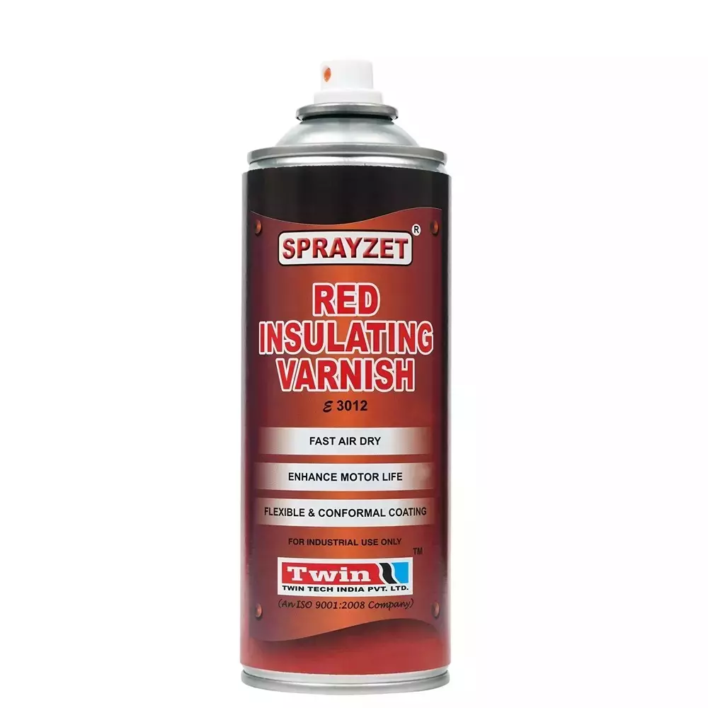 SPRAYZET Red Insulating Varnish Spray 500 ml for Industrial Use, E3012 (Pack of 6)