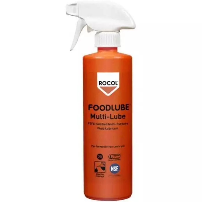 Rocol Foodlube Multi-Lube Fluid PFAS Free Lubricant 500ml Spray Food Safe, 15120