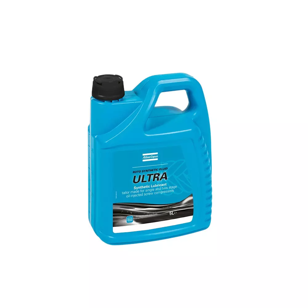 Atlas Copco Roto Synthetic Fluid Ultra Oil 5 L Can Liquid Form 0°C to +40°C Range for Compressors Use, 1630204105