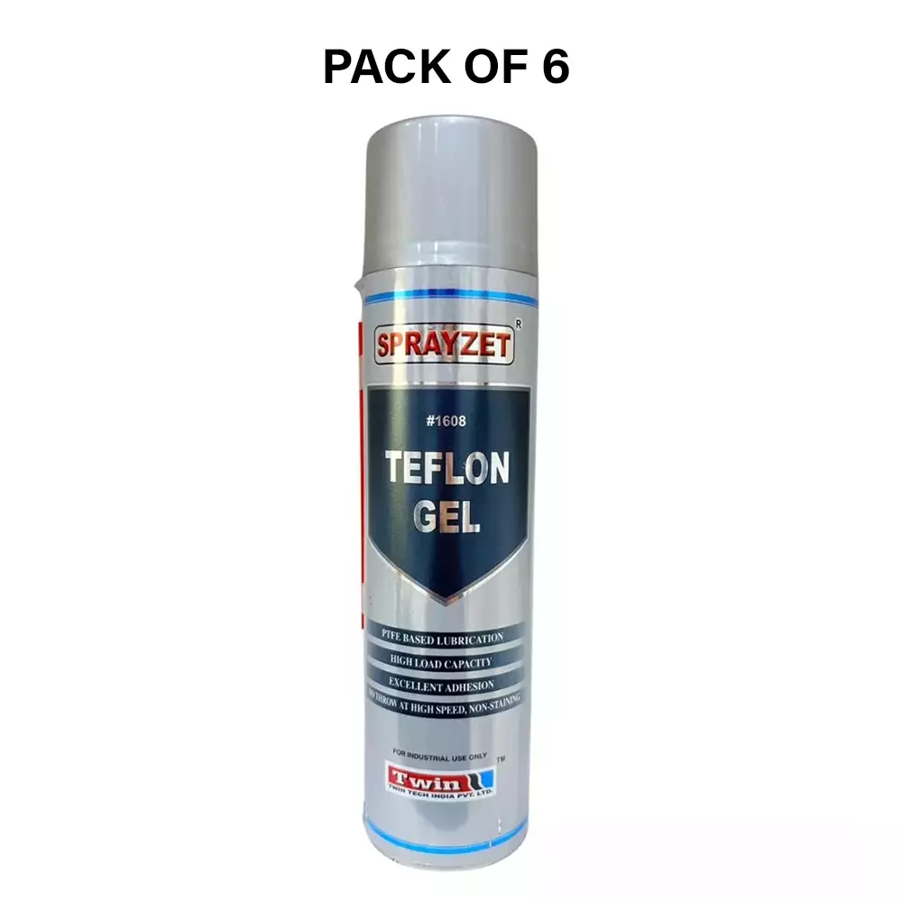 SPRAYZET Teflon Gel Spray 500 ml for Industrial Use, E3057 (Pack of 6)