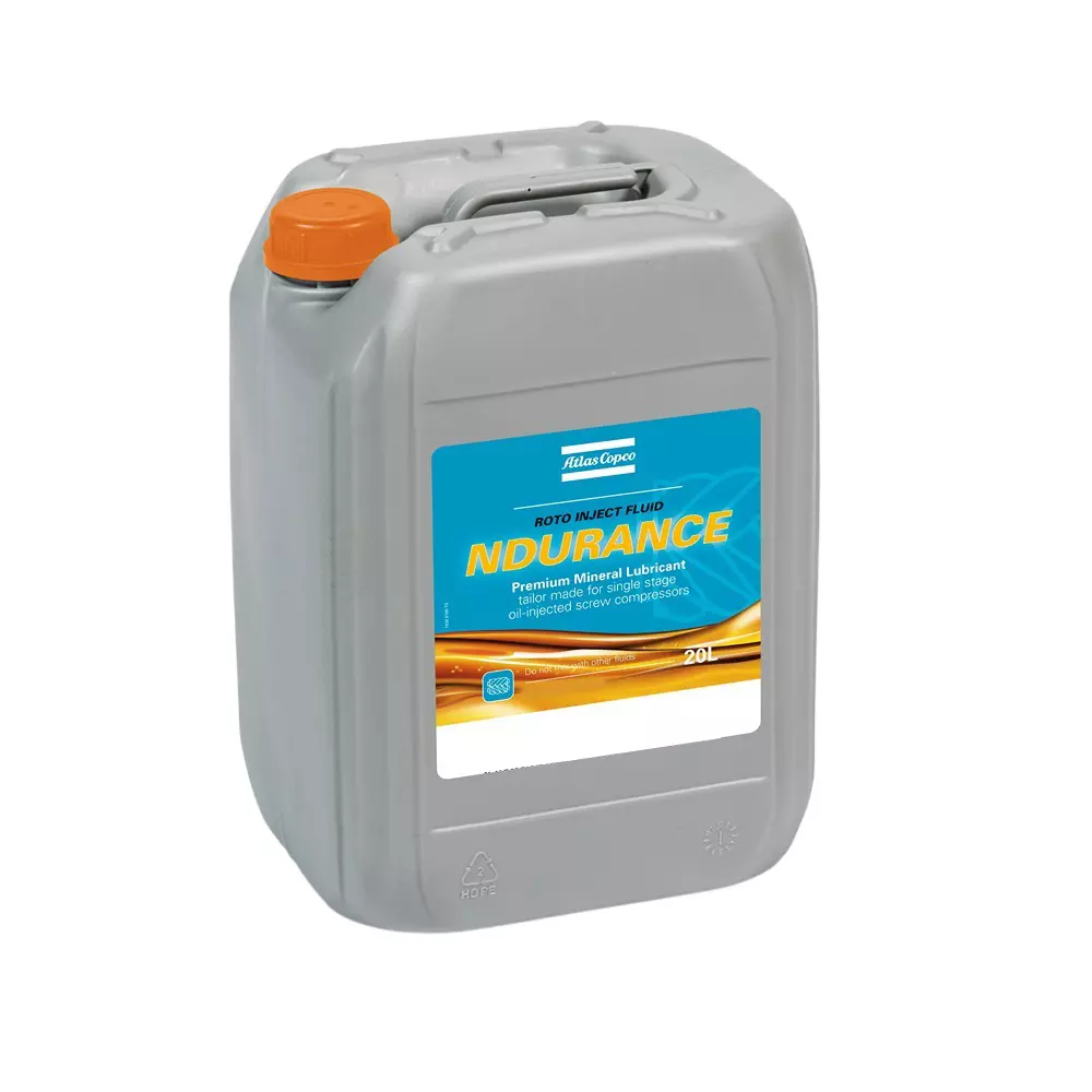 Atlas Copco Roto Inject Ndurance Oil 20 L Can Liquid Form 0°C to +30°C Range for Compressors Use, 1630091800