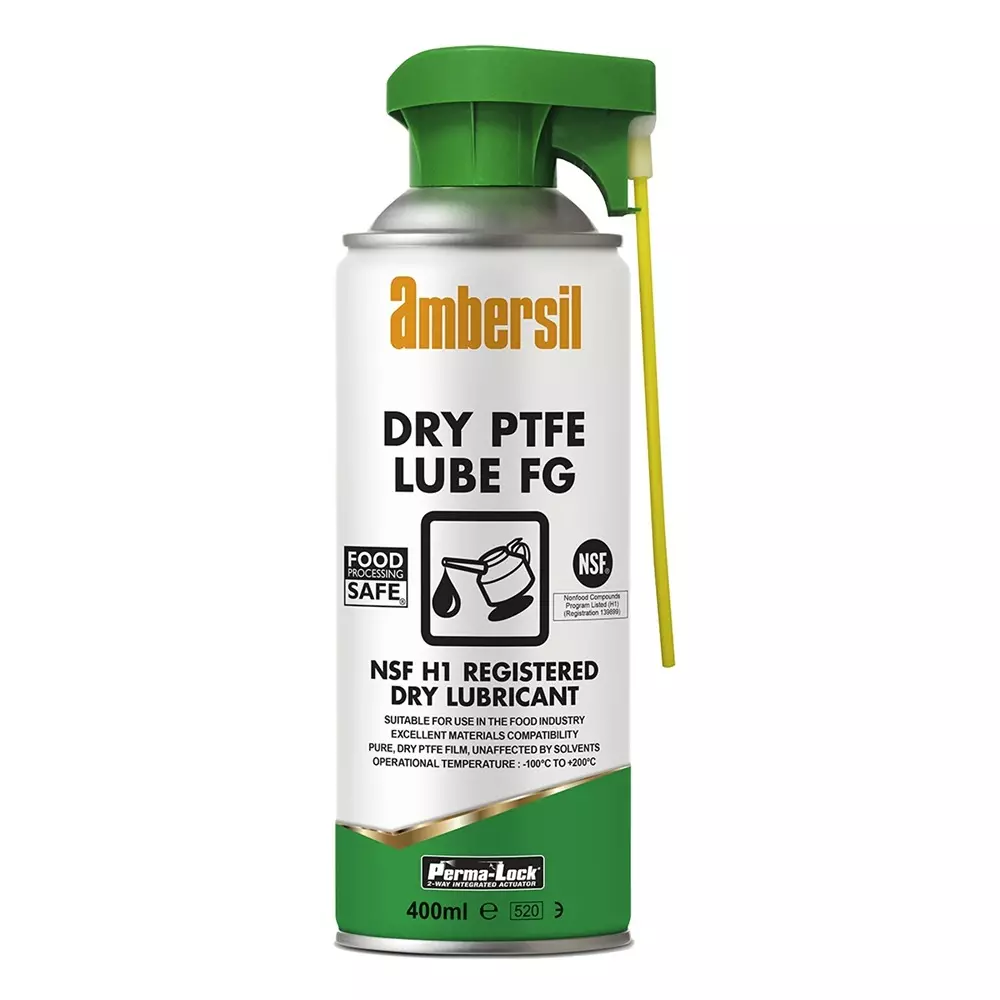Ambersil Perma-Lock FG PTFE Dry lubricant 400 ml Aerosol,Food Safe, 31589