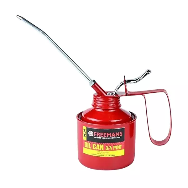 Freemans Metal Oil Can Fixed Spout Red for Bikes, Cars, Machines