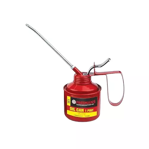 Freemans Metal Oil Can Fixed Spout 1 Pint Red for Bikes, Cars, Machines, OC1