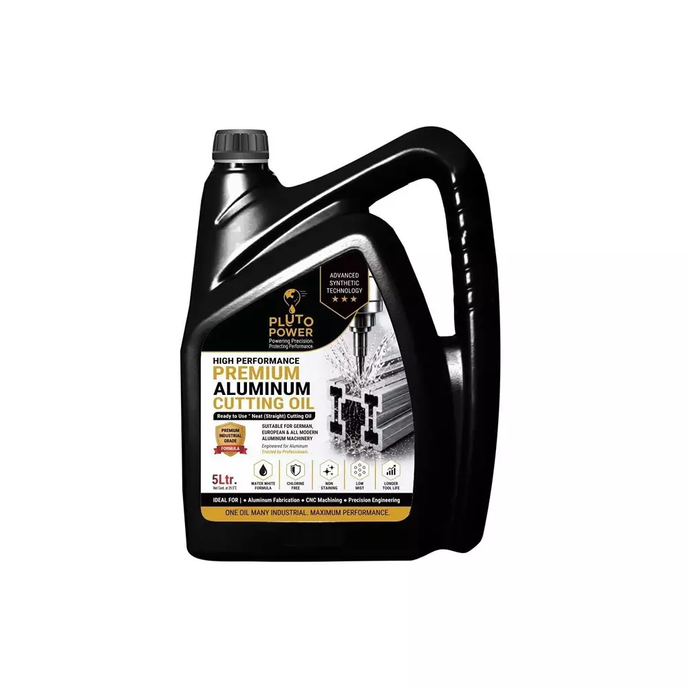 Pluto Power Aluminium Neat Cutting Oil Liquid Form 5 L Bottle Compatible With Doors & Windows Industry, (Pack of 3 Pcs)