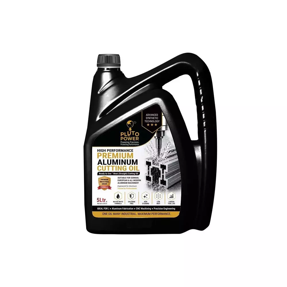 Pluto Power Aluminium Neat Cutting Oil Liquid Form 5 L Bottle Compatible With Doors & Windows Industry, (Pack of 10 Pcs)