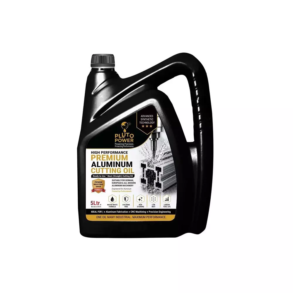 Pluto Power Aluminium Neat Cutting Oil Liquid Form 5 L Bottle Compatible With Doors & Windows Industry, (Pack of 4 Pcs)