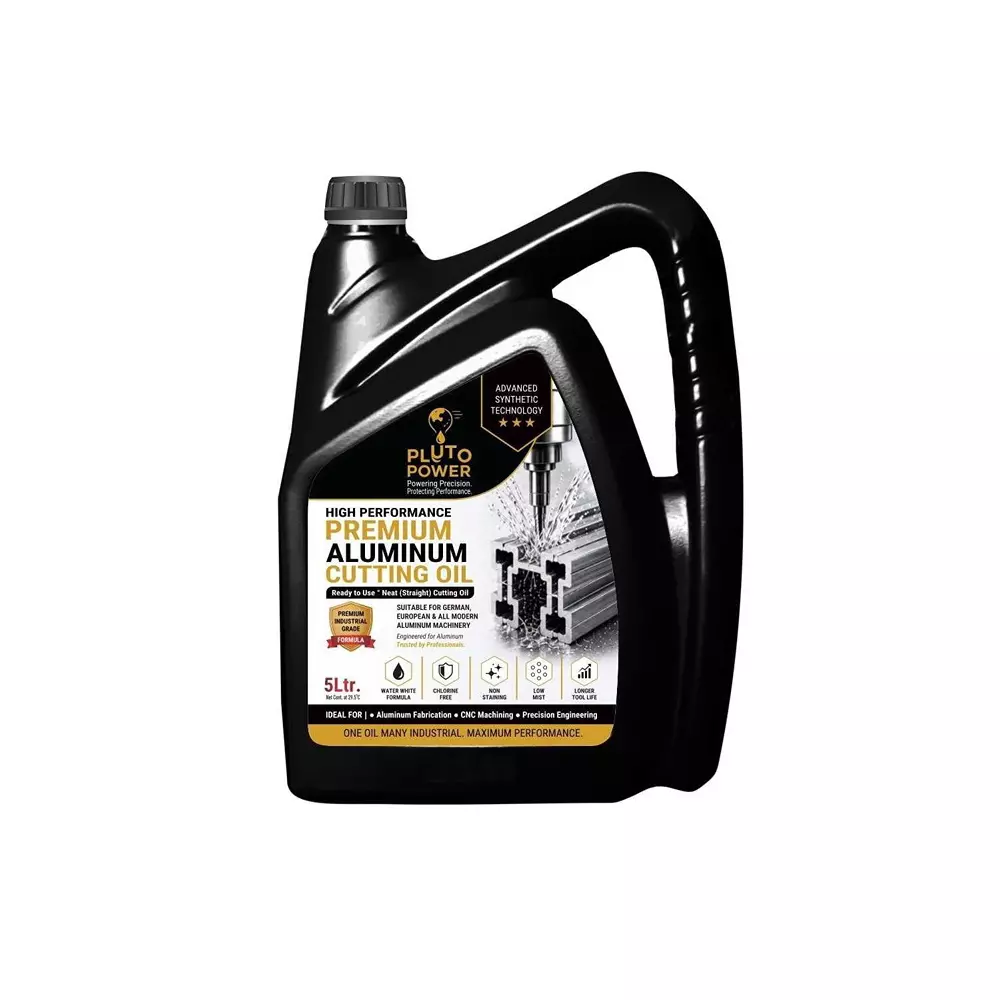 Pluto Power Aluminium Neat Cutting Oil Liquid Form 5 L Bottle Compatible With Doors & Windows Industry, (Pack of 2 Pcs)