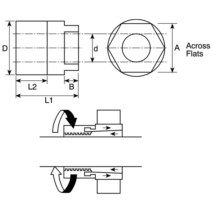 Fenner Drives Mini Keyless Locking Bush 12 mm Shaft Diameter, 6202720