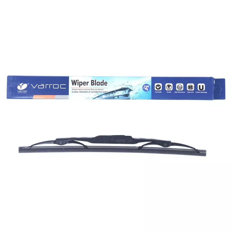 Varroc Wiper Blade 9 mm U Hook 13 inch 330 mm Smooth & Silent Cleaning, K353759800 (Pack of 30)