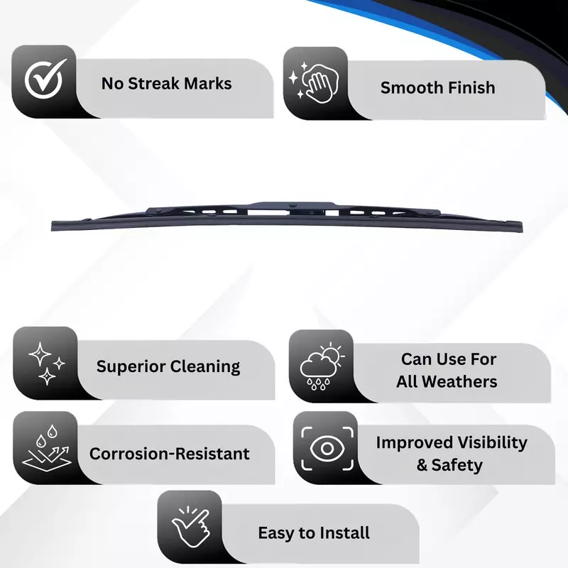 Hiker By Varroc Wiper Blade 9 mm U Hook 15 inch 381 mm Smooth & Silent Cleaning, K353760000