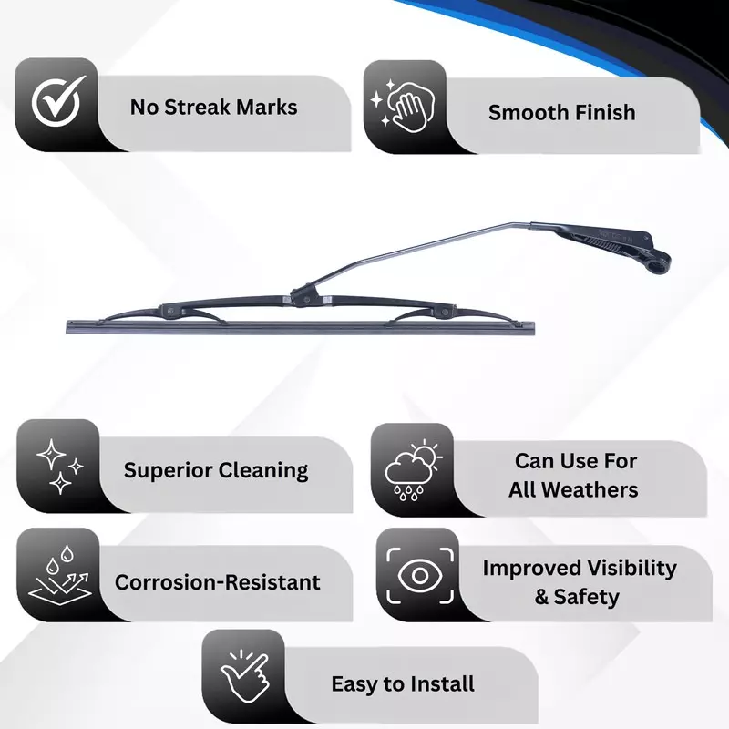 Varroc Wiper Blade with Arm Aape Piaggio (15 inch) 381 mm Smooth & Silent, K353759500