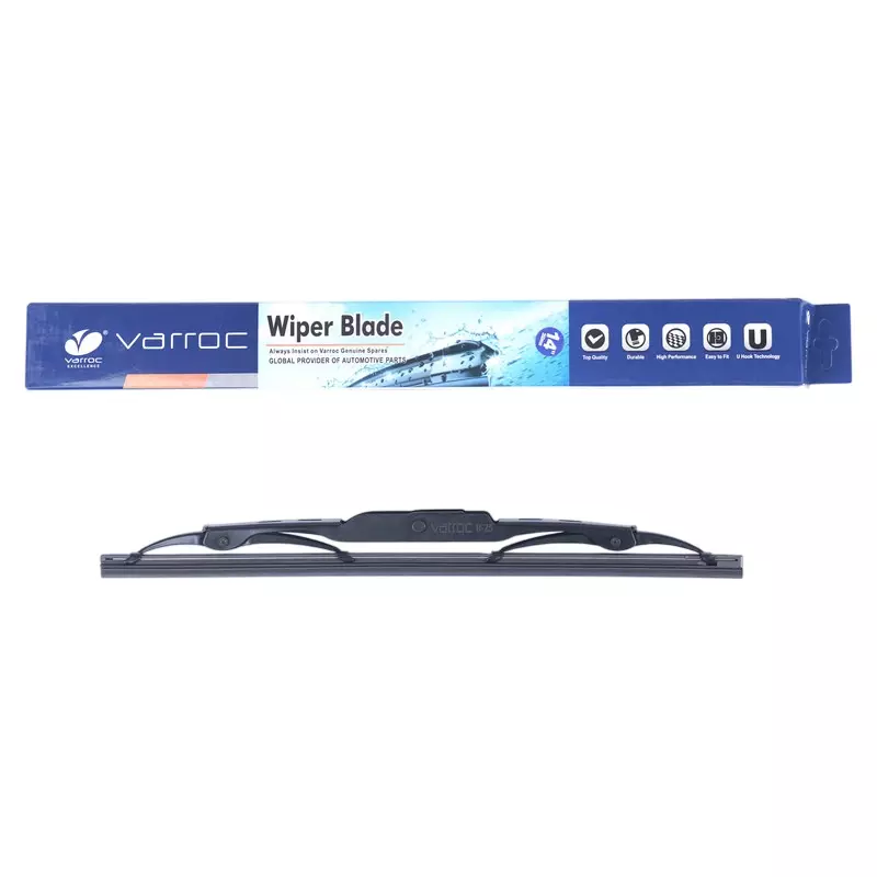 Varroc Wiper Blade 9 mm U Hook 12 inch 305 mm Smooth & Silent Cleaning, K353759700 (Pack of 60)