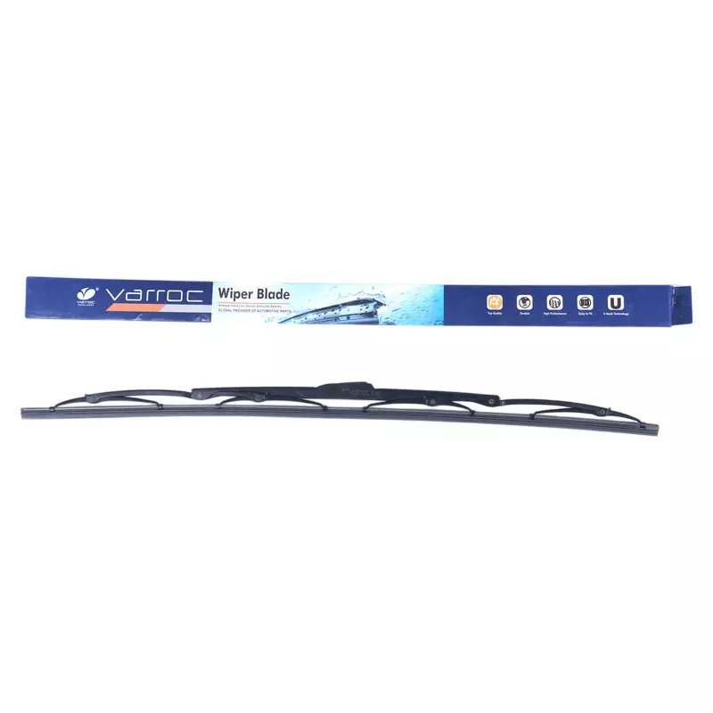 Varroc Wiper Blade 9 mm U Hook 24 inch 610 mm Smooth & Silent Cleaning, K353760800 (Pack of 30)